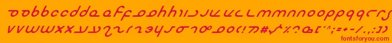 MasterdomItalic Font – Red Fonts on Orange Background