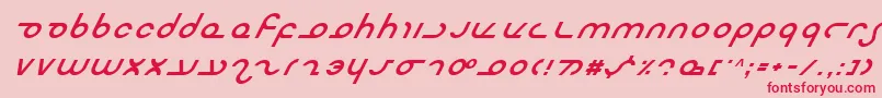 フォントMasterdomItalic – ピンクの背景に赤い文字