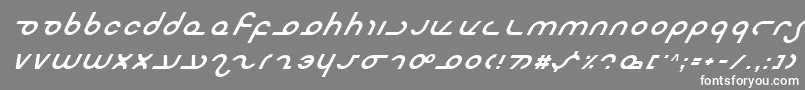 Fonte MasterdomItalic – fontes brancas em um fundo cinza