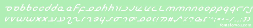 Czcionka MasterdomItalic – białe czcionki na zielonym tle