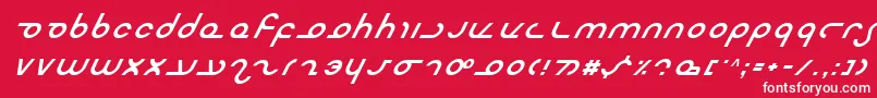 フォントMasterdomItalic – 赤い背景に白い文字