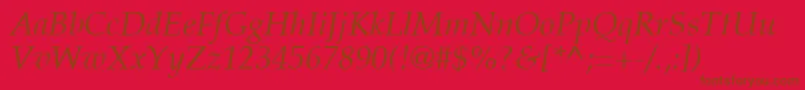 AgpalatialItalic-Schriftart – Braune Schriften auf rotem Hintergrund