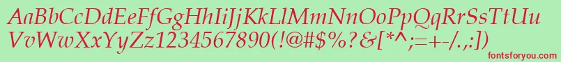 AgpalatialItalic Font – Red Fonts on Green Background