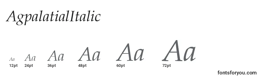 AgpalatialItalic Font Sizes