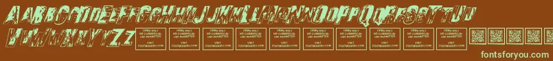 SonsofnoahItalic-fontti – vihreät fontit ruskealla taustalla