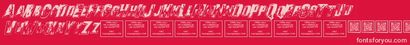 フォントSonsofnoahItalic – 赤い背景にピンクのフォント