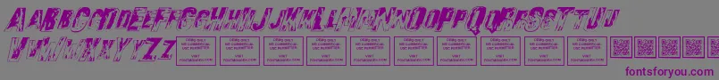 フォントSonsofnoahItalic – 紫色のフォント、灰色の背景