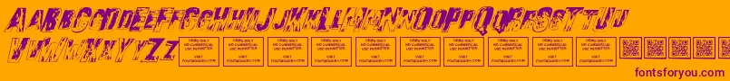 フォントSonsofnoahItalic – オレンジの背景に紫のフォント