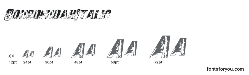 SonsofnoahItalic Font Sizes