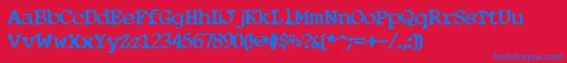 BlobfontG98 Font – Blue Fonts on Red Background