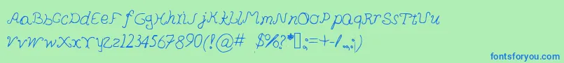 Pedersenfont Font – Blue Fonts on Green Background