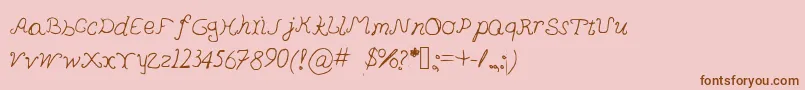 フォントPedersenfont – ピンクの背景に茶色のフォント