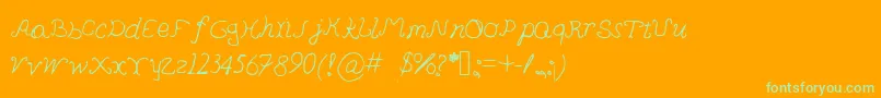 Pedersenfont Font – Green Fonts on Orange Background