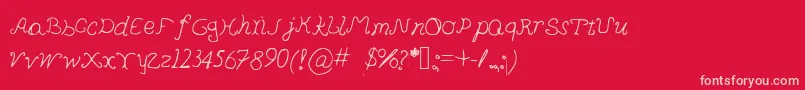 Pedersenfont Font – Pink Fonts on Red Background