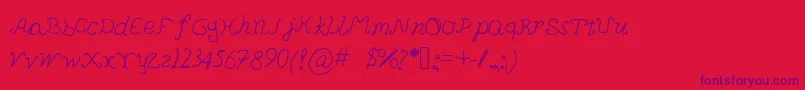 フォントPedersenfont – 赤い背景に紫のフォント