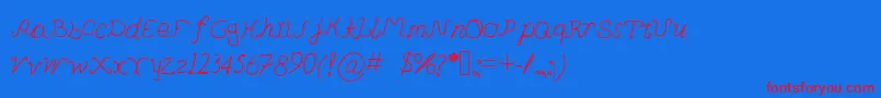 Pedersenfont Font – Red Fonts on Blue Background