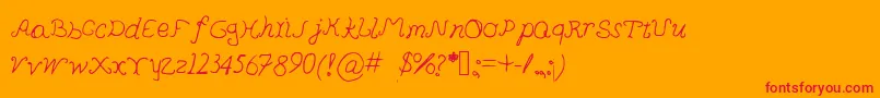 Pedersenfont Font – Red Fonts on Orange Background