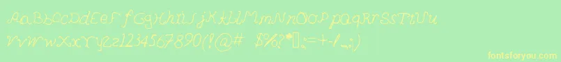Pedersenfont Font – Yellow Fonts on Green Background