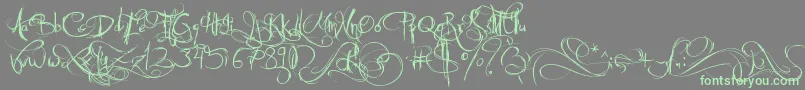 JellykaCastleSQueen Font – Green Fonts on Gray Background