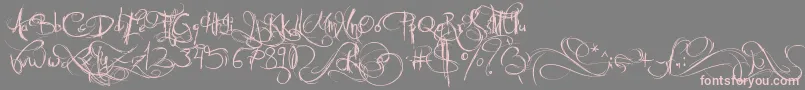 JellykaCastleSQueen-Schriftart – Rosa Schriften auf grauem Hintergrund
