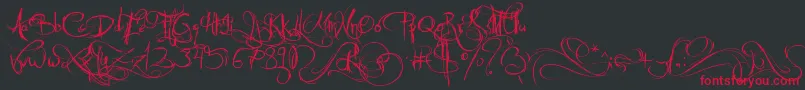JellykaCastleSQueen Font – Red Fonts on Black Background