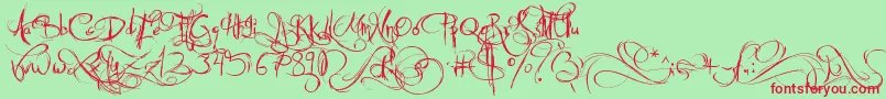 Police JellykaCastleSQueen – polices rouges sur fond vert
