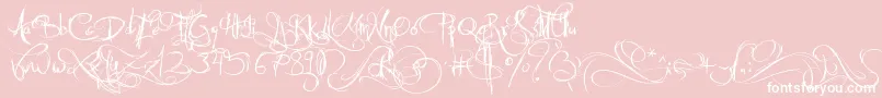 JellykaCastleSQueen-Schriftart – Weiße Schriften auf rosa Hintergrund