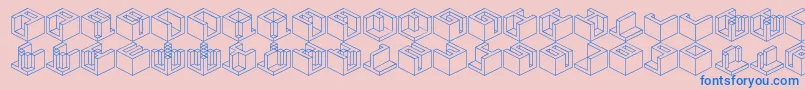 Police Qbicle3Brk – polices bleues sur fond rose