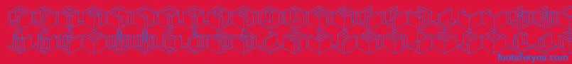 Qbicle3Brk Font – Blue Fonts on Red Background
