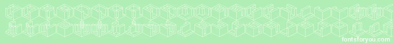 Qbicle3Brk Font – White Fonts on Green Background