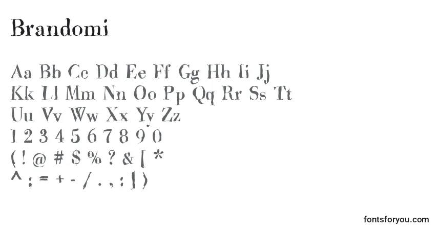 Fuente Brandomi - alfabeto, números, caracteres especiales