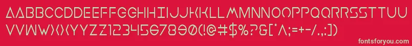 フォントEarthorbitercond – 赤い背景に緑の文字