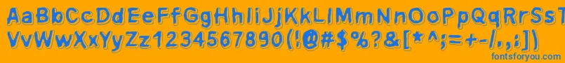 フォントXsderminatoer – オレンジの背景に青い文字