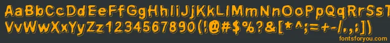 フォントXsderminatoer – 黒い背景にオレンジの文字