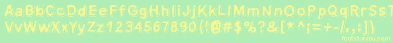 Xsderminatoer Font – Yellow Fonts on Green Background