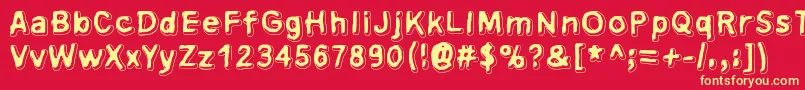 Xsderminatoer Font – Yellow Fonts on Red Background