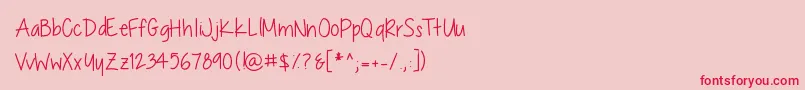 ChocolateCoveredRaindrops Font – Red Fonts on Pink Background