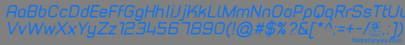 フォントTypoStyleItalicDemo – 灰色の背景に青い文字