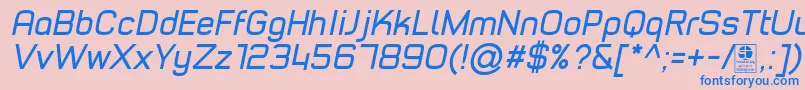 TypoStyleItalicDemo-Schriftart – Blaue Schriften auf rosa Hintergrund