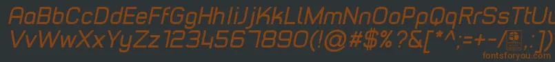 Шрифт TypoStyleItalicDemo – коричневые шрифты на чёрном фоне