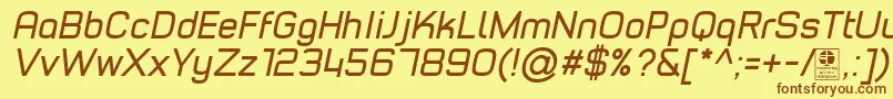 TypoStyleItalicDemo-Schriftart – Braune Schriften auf gelbem Hintergrund