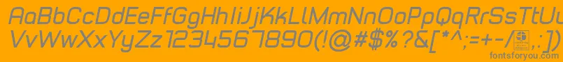 TypoStyleItalicDemo-Schriftart – Graue Schriften auf orangefarbenem Hintergrund