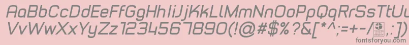 Шрифт TypoStyleItalicDemo – серые шрифты на розовом фоне