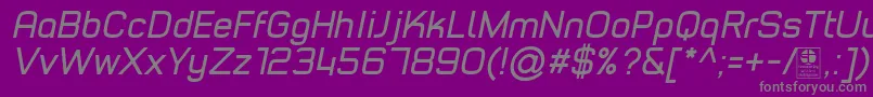 Шрифт TypoStyleItalicDemo – серые шрифты на фиолетовом фоне