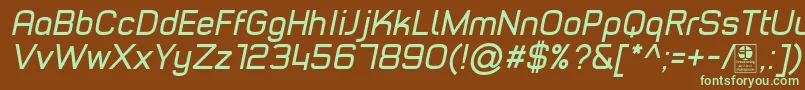 TypoStyleItalicDemo-Schriftart – Grüne Schriften auf braunem Hintergrund