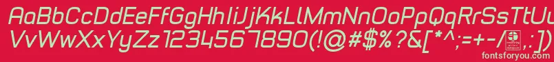 TypoStyleItalicDemo Font – Green Fonts on Red Background