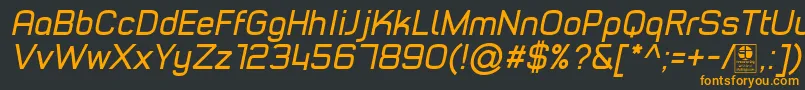 Шрифт TypoStyleItalicDemo – оранжевые шрифты на чёрном фоне