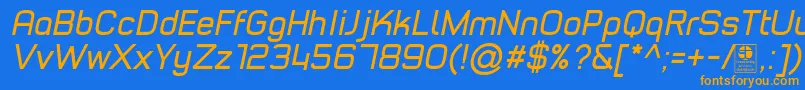 TypoStyleItalicDemo-fontti – oranssit fontit sinisellä taustalla