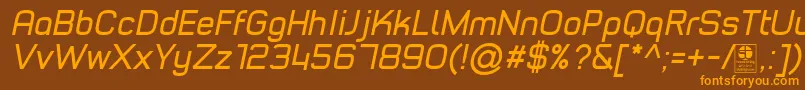 Czcionka TypoStyleItalicDemo – pomarańczowe czcionki na brązowym tle