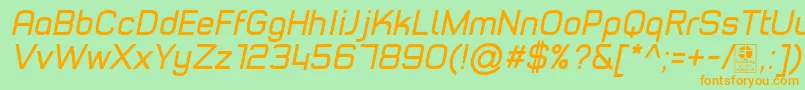 Czcionka TypoStyleItalicDemo – pomarańczowe czcionki na zielonym tle